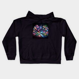 architectural neon nature Kids Hoodie